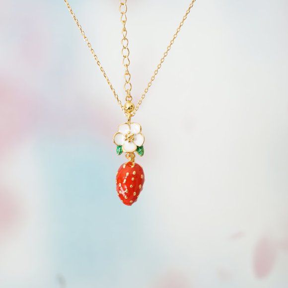 Kate Spade Picnic Perfect Strawberry Mini Pendant Necklace - Picture 3 of 11